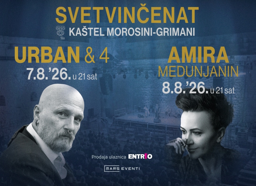 Dvije večeri emocije pod istarskim nebom: Urban&4 i Amira Medunjanin u kolovozu u Kaštelu Morosini-Grimani