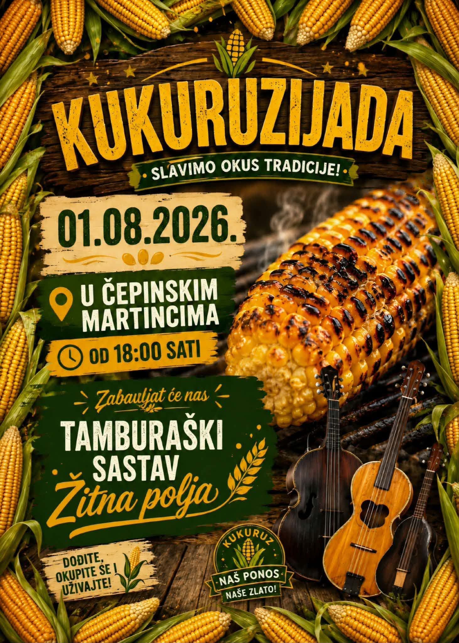 Kukuruzijada 2026. u Čepinskim Martincima – slavonska tradicija, okusi i tambura pod vedrim nebom
