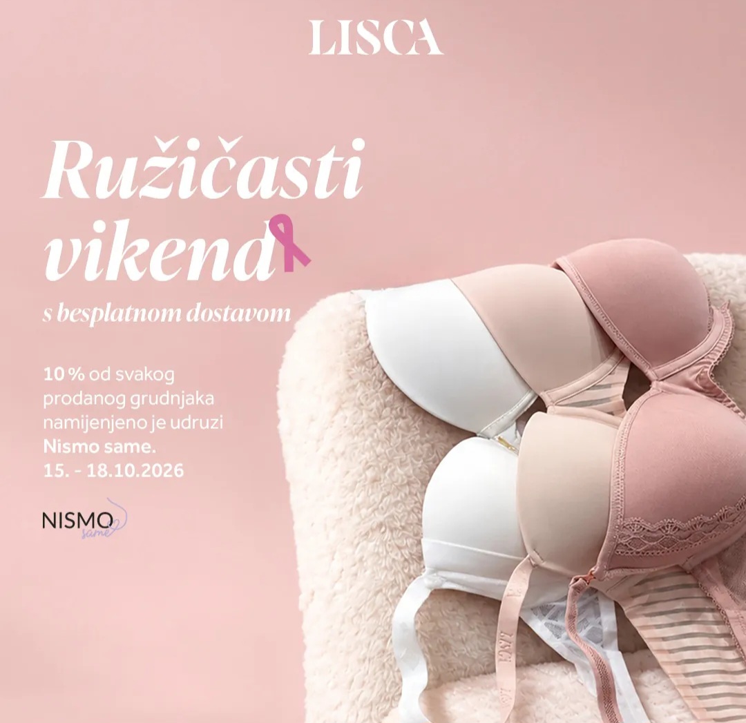 Lisca Ružičastim vikendom podržava žene oboljele od raka dojke: 10 posto od prodaje grudnjaka donira udruzi Nismo same